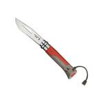 001714 OPINEL OPINEL VRI N°08 Inox Outdoor Red - vreckový nôž s píšťalkou, červená rukoväť
