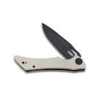 Kubey KB245F Raven Ivory vreckový nôž 9 cm, čierna Dark Stonewash, smotanovo-biela, G10