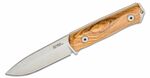 B41 UL LionSteel Fixed Blade Sleipner Steel stone washed, OLIVE wood handle, leather sheath