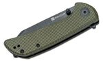 S22014-1 Sencut Fritch zöld vászon Micarta nyél fekete kőmosott 9Cr18MoV penge Li