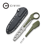 CIVIVI C22009C-2 Varius edzőkés 8,3 cm, Stonewash, zöld, G10, Kydex hüvely, gyűrű