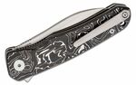 QSP Knife QS140-A1 Otter vreckový nôž 6,9 cm, čierna, uhlíkové vlákno, hliník