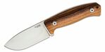 M2M ST LionSteel Fixed Blade M390 satin blade, Santos wood handle, leather sheath