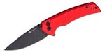 S21022B-2 Sencut Serene Red alumínium fogantyú fekete kőmosott D2 penge gombzár