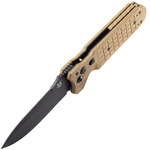 FOX knives FX-448 T PREDATOR II - 2F automatický nůž 9,5 cm, černá, hnědá Coyote, FRN