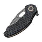 Kizer V3477C2 Roach Mini Fekete zsebkés 7,6 cm, Fekete Stonewash, teljesen fekete, G10