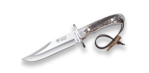 JOKER CC96 Bowie lovecký nôž 16 cm, paroh, kožené puzdro, šnúrka 