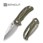 S23097-2 Sencut Hyrax zöld / Ivory G10 fogantyú, szatén bevonatú 9Cr18MoV pengebetét zár