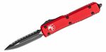 122-3RD Microtech Ultratech D/E Red Black Full Serrated