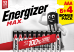 Energizer Max AAA alkalické batérie 6+4 10ks E303328400 