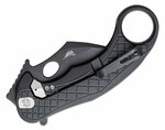 LE1 A BB LionSteel Folding nůž Chemical Black MagnaCut blade, BLACK aluminum handle