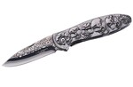 Herbertz 564612 vreckový nôž 8,3 cm, celooceľový, motív lebiek