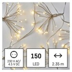 D3AW08 Emos Lighting LED světelný řetěz – svítící trsy, nano, 2,35 m, vnitřní, teplá bílá, časů