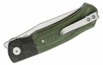 QS137-C QSP Knife Gannet 154CM, Carbon Fiber bolster, green micarta