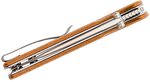 S21007-3 Sencut Sachse Brown Micarta fogantyú, szatén bevonatú 9Cr18MoV pengegombzár