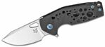 FX-526 CFBL FOX knives FOX/VOX SURU FOLD. KN. CARBON FIBER HNDL-M390 SAT. BLD -TIT. BLUE CLIP/SCREW