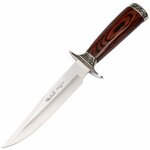 11633 Muela 110mm blade, silver zamak  guard and cap and rosewood pakkawood handle
