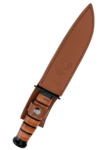 United Cutlery UC3092 USMC bojový nůž 18 cm, černá, kůže, kožené pouzdro