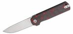 QSP Knife QS144-D Lark kapesní nůž 8 cm, černo-červená, G10, uhlíkové vlákno, spona