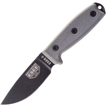 ESEE-3PM-MB Model 3 všestranný nôž 9,8 cm, čierna, šedá, Micarta, hnedé Coyote polymér puzdro