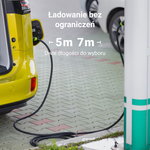 EVKABGC03 Green Cell Snap Type 2 EV töltőkábel 11kW 7m elektromos autókhoz