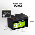 LFPGC12V12AH Green Cell CUBE LiFePO4 12Ah 12,8V 153,6Wh lítium-vas-foszfát akkumulátor kerekesszékhe