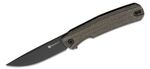 S21042-3 Sencut Scitus Dark Green Canvas Micarta Handle Black Stonewashed D2 Blade Lin