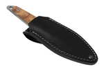 MKM MK MA01-O MAKRO 1 Drop Point všestranný nůž 7,3 cm, Satin, olivové dřevo, kožené pouzdro