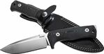 T5 MI LionSteel SOLID fixed blade Micarta handle with leather sheath Niolox SATIN