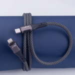 Maxlife MXUC-11 mágneses kábel USB-C - Lightning 1,0 m 27W, nylon, fekete (OEM0101403)