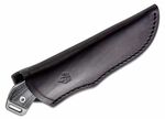 QSP Knife QS124-B Workaholic SK03 Black vnější nůž 8,8 cm, černá, Micarta, kožené pouzdro