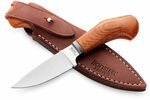 WL1  CVN LionSteel Fixed knife m390 blade NATURAL Canvas handle, Ti guard, leather sheath