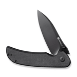 S23077-3 Sencut Borzám Black Canvas Micarta Handle Black 9Cr18MoV Blade Liner Lock