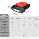 KLARUS HC3 Red nabíjateľná čelovka s pohybovým senzorom, 100 lm, batéria 500mAh, LED COB, červená