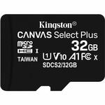 SDCS2 / 32GBSP Kingston 32GB microSDHC Kingston Canvas Select Plus A1 CL10 100MB / s bez adaptéru