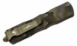 Microtech 225-3OCS Dirac OD Green Camo Fogazott automata kés 7,4 cm, zöld bütyök, alumínium