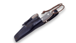 JOKER CV120-P Bushcrafter vonkajší nôž 10,5 cm, šedá, Micarta, kožené puzdro, kresadlo, šnúrka