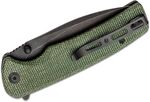 S21007-2 Sencut Sachse Green Micarta Handle Black Stonewashed 9Cr18MoV Blade Button Lo