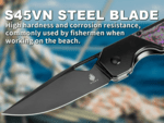 Ki3634A2 Kizer Militaw titán, Fatcarbon S45VN