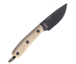 ESEE -3HM-B Plain Edge nôž na prežitie 9,2cm, krémová, čierna, Micarta, puzdro