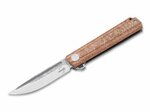 Böker Plus 01BO479DAM Cataclyst zsebkés 7,8 cm, Damaszkusz, barna, Micarta, csat, nylon hüvely