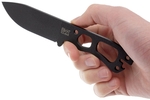 KA-BAR KB-BK11 Becker Necker nůž na krk 8,6 cm, černá, celoocelový, pouzdro plast, šňůrka