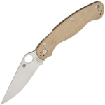 C36MPCW2 Spyderco Military 2 Brown Canvas Micarta CPM CRU-WEAR Reveal 14