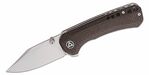 QSP Knife QS145-A1 Kestrel kapesní nůž 7,3 cm, Stonewash, tmavě hnědá, Micarta, spona