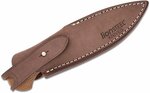 WL1  CVN LionSteel Fixed knife m390 blade NATURAL Canvas handle, Ti guard, leather sheath