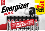 Energizer Max AA alkáli elemek 8db (6 + 2) E303330200