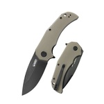 Kubey KU319D Bravo One Drop Point vreckový outdoorový nôž 8,6 cm, Blackwash, hnedá Tan, G10