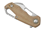 MKM MK FX03M-1NC ISONZO Hawkbill zsebkés 4,9 cm, kőmosott, natúr barna, Micarta