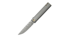 FOX Knives FX-543 DBB Chnops vreckový nôž 7,5 cm, damašek, titán, šedá, bronzová