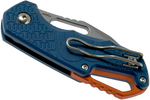 MKM MK FX03-3PBL ISONZO Clip Point zsebkés 4,9 cm, kőmosott, kék, francia